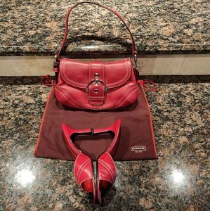 💖 Bandolino Red w/ White Stitching, Slide Heels